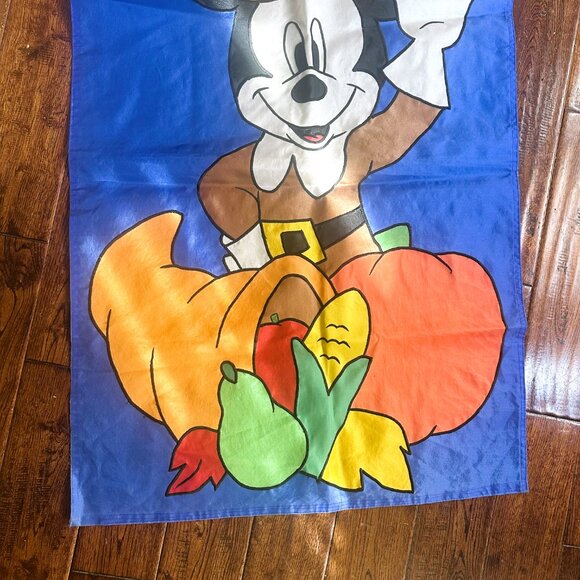 Mickey Mouse Pilgrim 28" x 44" Polyester Thanksgiving Flag - Picture 3 of 4